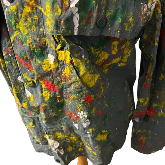 NWOT Zara Unisex Custom Splatter paint Jacket, Size XL - Picture 8 of 15